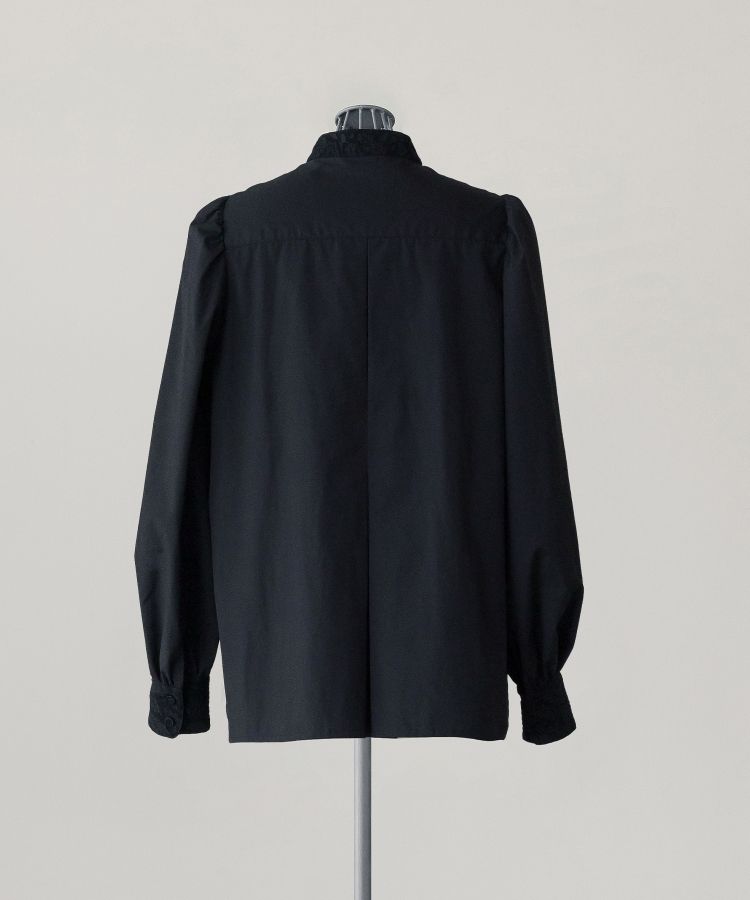 BLOSSOM JACQUARD PUFF SHOULDER SHIRT